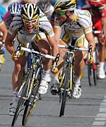 Cavendish und Contador jubeln Cavendish und Contador jubeln