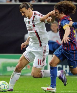 Zlatan Ibrahimovic und Carles Puyol