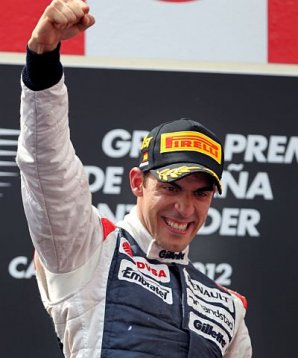 Pastor Maldonado jubelt nach seinem Coup beim Großen Preis von Spanien Pastor Maldonado, Williams, GP Spanien