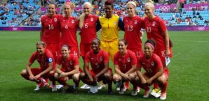 Das kanadische Team steht imViertelfinale Olympia, Frauen-Fußball, Kanada