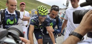 Alejandro Valverde glücklich im Ziel der 17. Tour de France-Etappe Radsport,Tour de France,Valverde