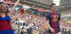 David Villa bei der Team-Präsentation Villa, Barcelona