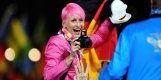 Ariane Friedrich hatte bei der Olympia-Abschlussfeier ihren Spaß Ariane Friedrich bei der Olympia-Abschlussfeier