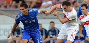Stuttgarts William Kvist kümmert sich um Kevin Kuranyi von Dynamo Moskau VfB Stuttgarft, William Kvist, Kevin Kuranyi, Dynamo Moskau