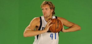 Dirk Nowitzki muss mit den Dallas Mavericks gegen ALBA Berlin spielen Dirk,nowitzki,dallas,mavericks,media,day