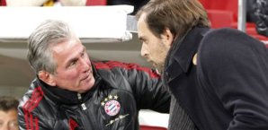 Der Trainer des FC Bayern, Jupp Heynckes, mit seinem Kollegen von Mainz 05., Thomas Tuchel. Wird Tuchel sein Nachfolger? Jupp Heynckes,Thomas Tuchel