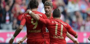 Mario Mandzukic traf zum 1:0 für die Bayern Mario Mandzukic,FC Bayern,Bundesliga