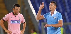 Miroslav Klose bejubelt einen seiner Treffer gegen Palermo Miroslav Klose, Lazio Rom , Palermo