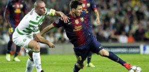 Lionel Messi wird von Scott Brown gestoppt fc,barcelona,celtic,glasgow,champions,league,lionel,messi,scott,brown