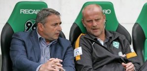 Klaus Allofs und Thomas Schaaf diskutieren die Krise bei Werder Bremen Fußball,Allofs,Schaaf