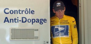 Lance Armstrong nach einer Doping-Kontrolle Lance Armstrong, tour de france