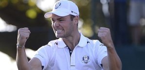 Martin Kaymer schlägt nach dem Ryder Cup-Sieg in St. Andrews ab Martin Kaymer, Golf