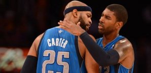 Vince Carter (li.) und O.J. Mayo verloren mit den Mavs in Utah Dallas Mavericks, O.J. Mayo, Vince Carter