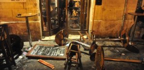 Die Bar 'Drunken Ship' in Rom nach dem Angriff auf Tottenhams Fans Drunken Ship