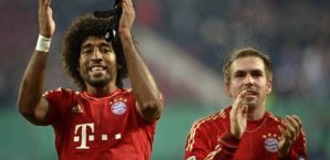 Dante und Philipp Lahm vom FC Bayern München Dante,Philipp Lahm,FC Bayern München