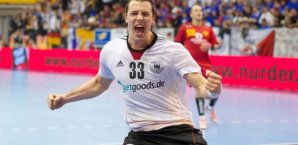 Dominik Klein bejubelt einen Treffer gegen Montenegro Dominik Klein,DHB,Handball