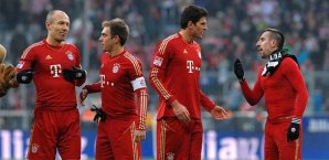 Gomez, Robben, Ribery und Lahm nach dem Kantersieg gegen Bremen