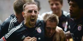 Franck Ribery bejubelt einen seiner beiden Treffer am letzten Spieltag Franck Ribery, FC Bayern München