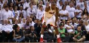LeBron James hatte zwei sehr unterschiedliche Halbzeiten - war aber am Ende der Matchwinner LeBron James,Miami Heat,NBA Finals