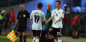 Müssen leider zu Hause bleiben: Mario Götze und Julian Draxler. Mario Götze,Julian Draxler,DFB