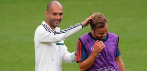 Arbeiten gut zusammen: Pep Guardiola und Mario Götze Guardiola,Götze,Bayern München
