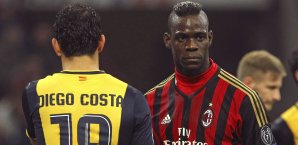Heute ohne Zielwasser: Mario Balotelli - Diego Costa sorgte dagegen für den Sieg diego,costa,mario,balotteli,ac,mailand,milan,atletico,madrid