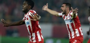 Joel Campbell feierte seinen Treffer joel.campbell,olympiakos,piräus