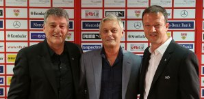 Die Verantwortlichen des VfB Stuttgart dürfen sich womöglich schon bald über frisches Geld freuen Bernd Wahler, Fredi Bobic, Armin Veh