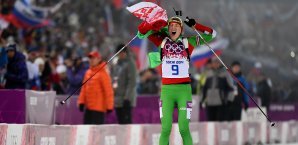 Daria Domracheva ist dreifache Olympiasiegerin Daria Domracheva