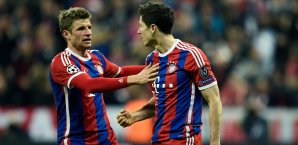 Ohne Robben und Ribery stehen Thomas Müller und Robert Lewandowski (v.l.n.r.) im Mittelpunkt Thomas Müller, Robert Lewandowski