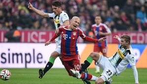 Arjen Robben verletzte sich im Spiel gegen die Gladbacher, steht aber kurz vor einem Comeback Arjen Robben, FC Bayern München