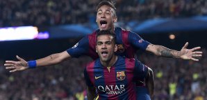 Neymars Doppelpack besiegelte das Weiterkommen des FC Barcelona Neymar