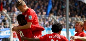 Yussuf Poulsen hat RB Leipzig in Führung gebracht RB Leip