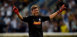 Andreas Luthe freut sich - der Bochum-Keeper blieb ohne Gegentor Andreas Luthe
