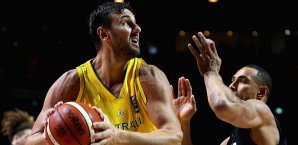Andrew Bogut gewann mit seinen Australiern gegen Neuseeland Basketball, Australien, Neuseeland