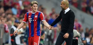 Zwischen Schweinsteiger und Pep ist alles im grünen Bereich Bastian Schweinsteiger, Pep Guardiola