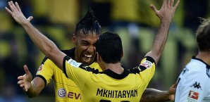 Am Ende konnten Aubameyang und Henrikh Mkhitaryan doch noch jubeln Borussia Dortmund
