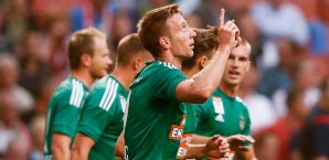 Die Spieler von Rapid feiern den Einzug in die Playoffs Rapid Wien
