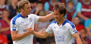 Shinji Okazaki schoss sein erstes Tor für seinen neuen Arbeitgeber Shinji Okazaki