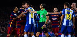 Das Derby Barca gegen Espanyol war insgesamt extrem aufgeheizt Barca