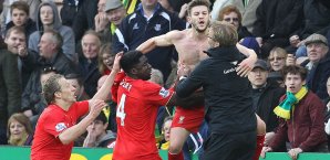 Ausgelassener Jubel nach dem Siegtreffer Liverpool