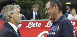 Inters Mancini und Napolis Sarri sind sich schon einmal freundlicher begegnet Roberto Mancini, Maurizio Sarri