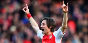Nach acht Monaten Verletzungspause stand Tomas Rosicky wieder auf dem Platz Tomas Rosicky