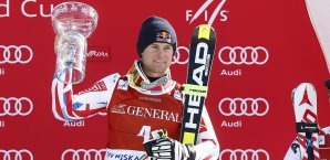 Alexis Pinturault bei der Siegerehrung Alexis Pinturault