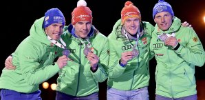Die deutsche Männerstaffel lief bei der WM zu Silber Alfons Hörmann