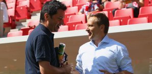 Christian Heidel und Horst Heldt im Mainzer Stadion Christian Heidel
