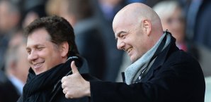 Gianni Infantino beim Spiel von Swansea City Gianni Infantino