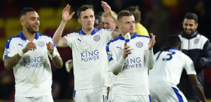 Für Leicester City um Jamie Vardy (r.) geht es gegen Newcastle United Jamie Vardy