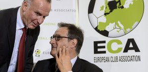 Michele Centenaro (Rechts) und Karl-Heinz Rummenigge Michele Centenaro