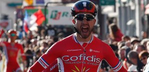 Bouhanni fuhr im Sprint als Erster über die Ziellinie Nacer Bouhanni